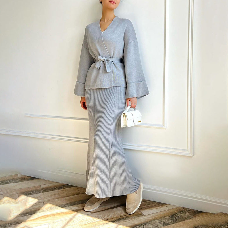 Wide Sleeve Temperament High Waist Half-length Suits