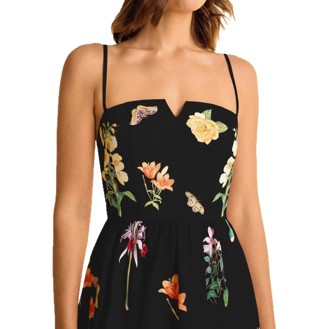 Charming Women's Summer Printed Strap Backless Dress
