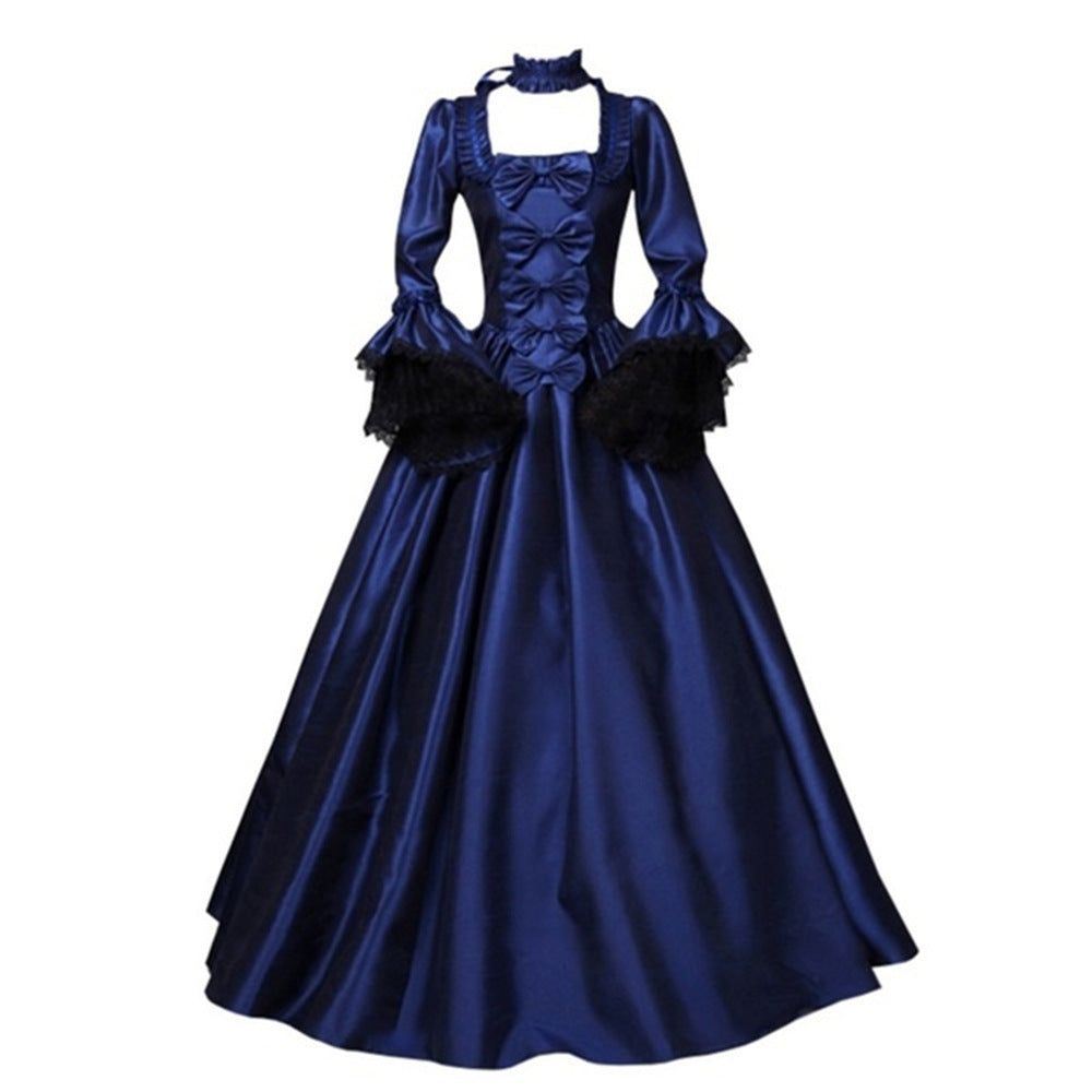 Lace Stitching Large Bell Sleeve Medieval Dress