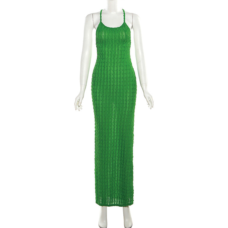 Women's Strap Backless Temperament Hot Solid Color Dresses