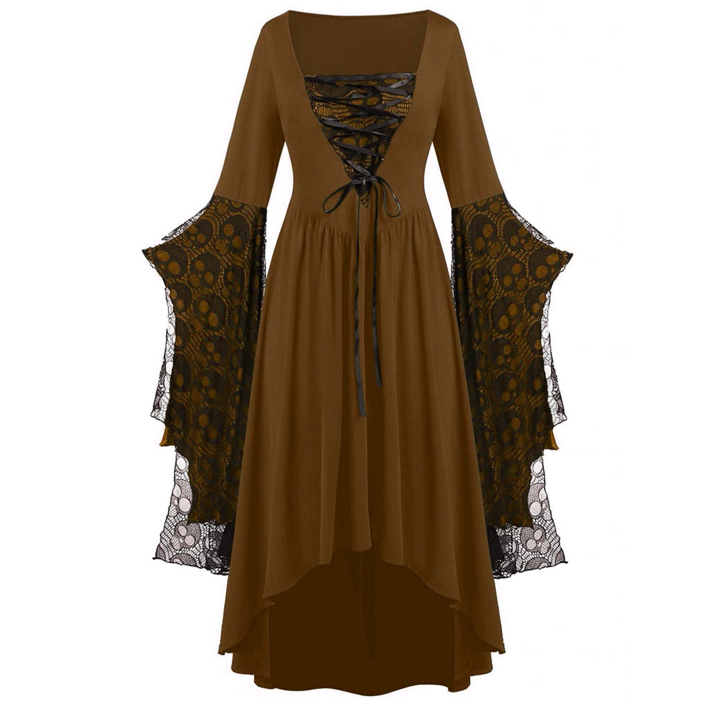 Unique Women's Halloween Skull Lace Tied Dress