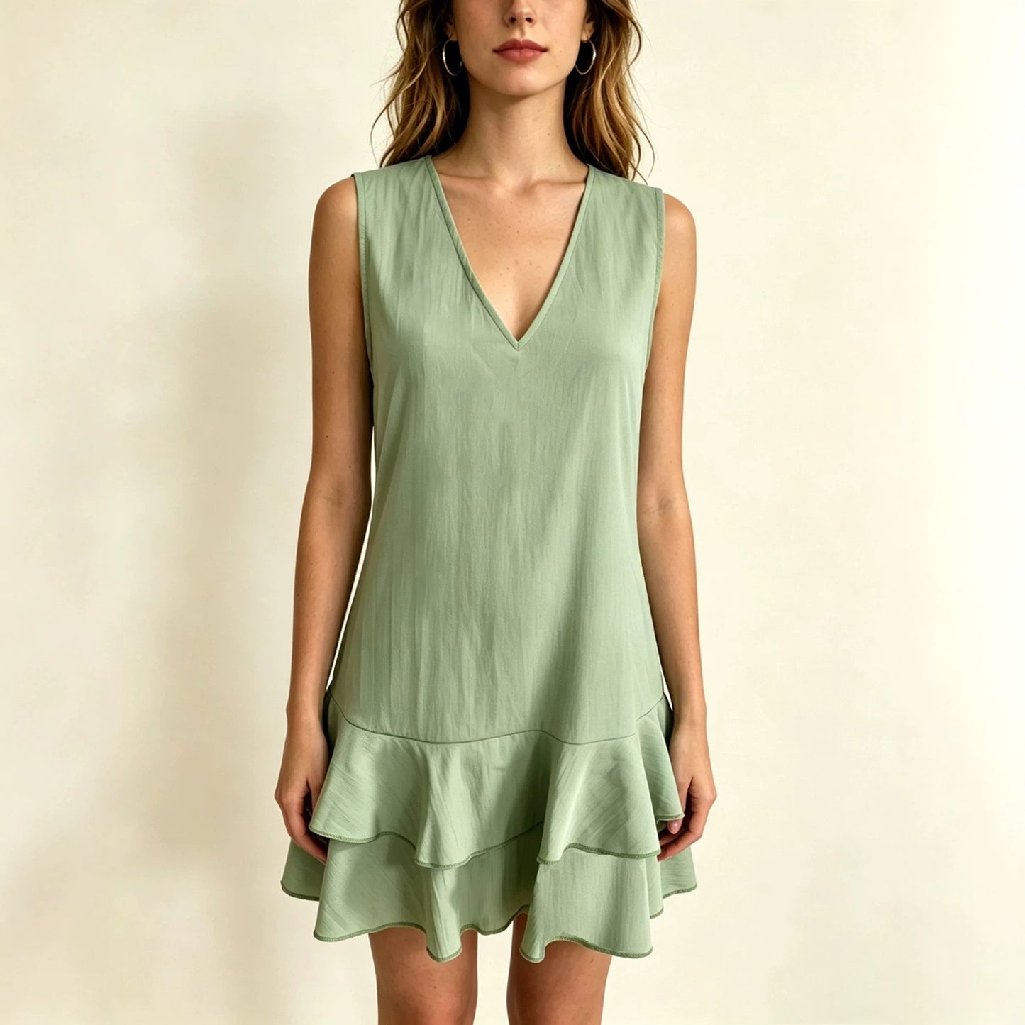 Women's Summer Comfort Casual Sleeveless Ruffled Dress