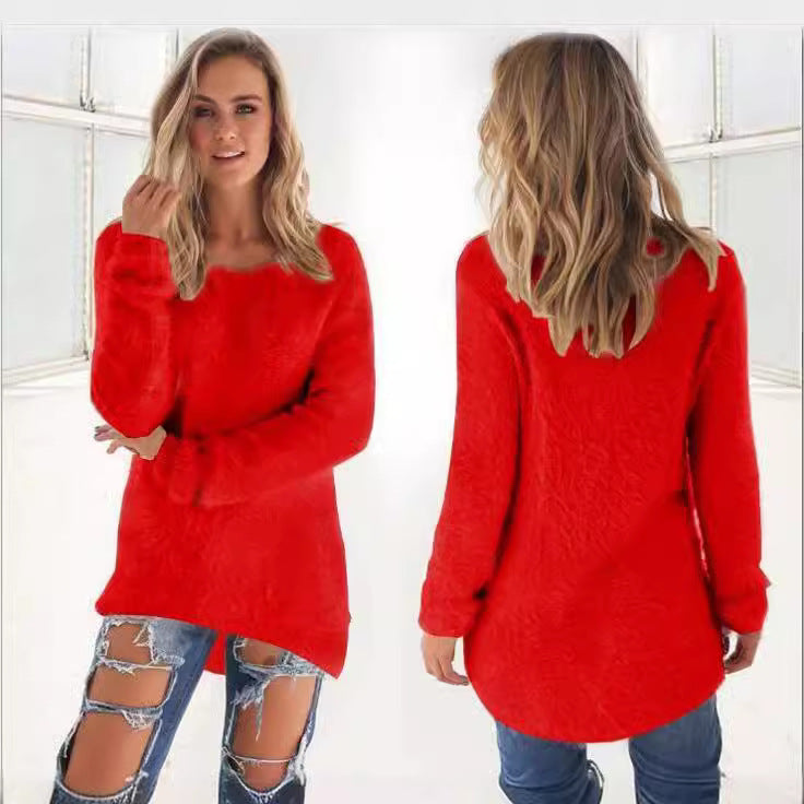 Women's Fashion Solid Color Long Sleeve Sweater