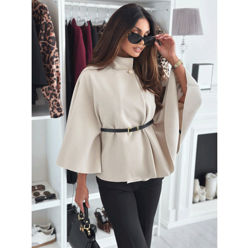 Women's Winter Fashion Solid Color Waist Tight Coats