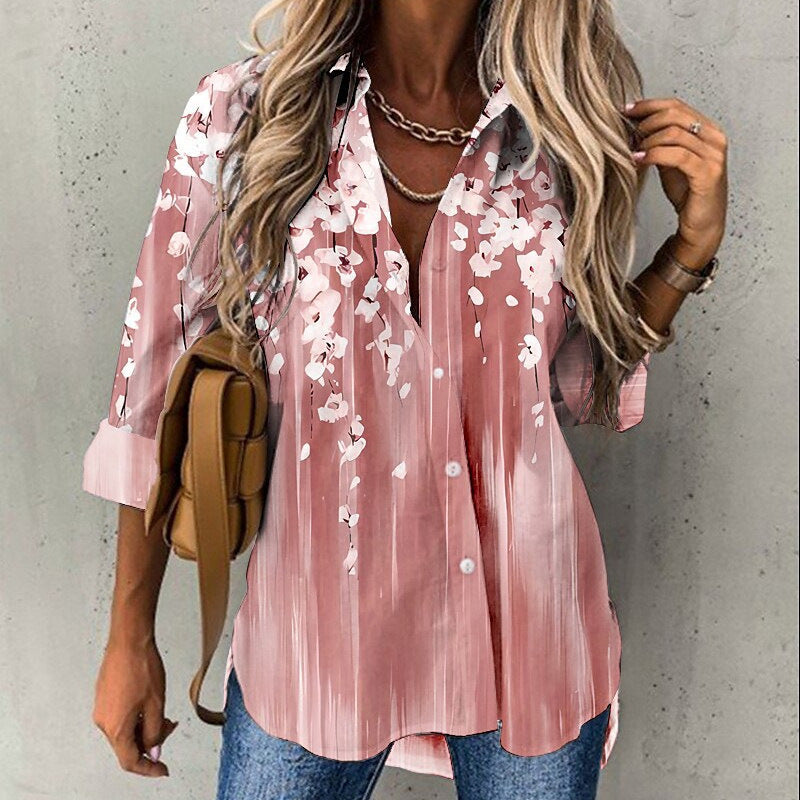 Women's Same Day Delivery Shirt Floral Print Blouses