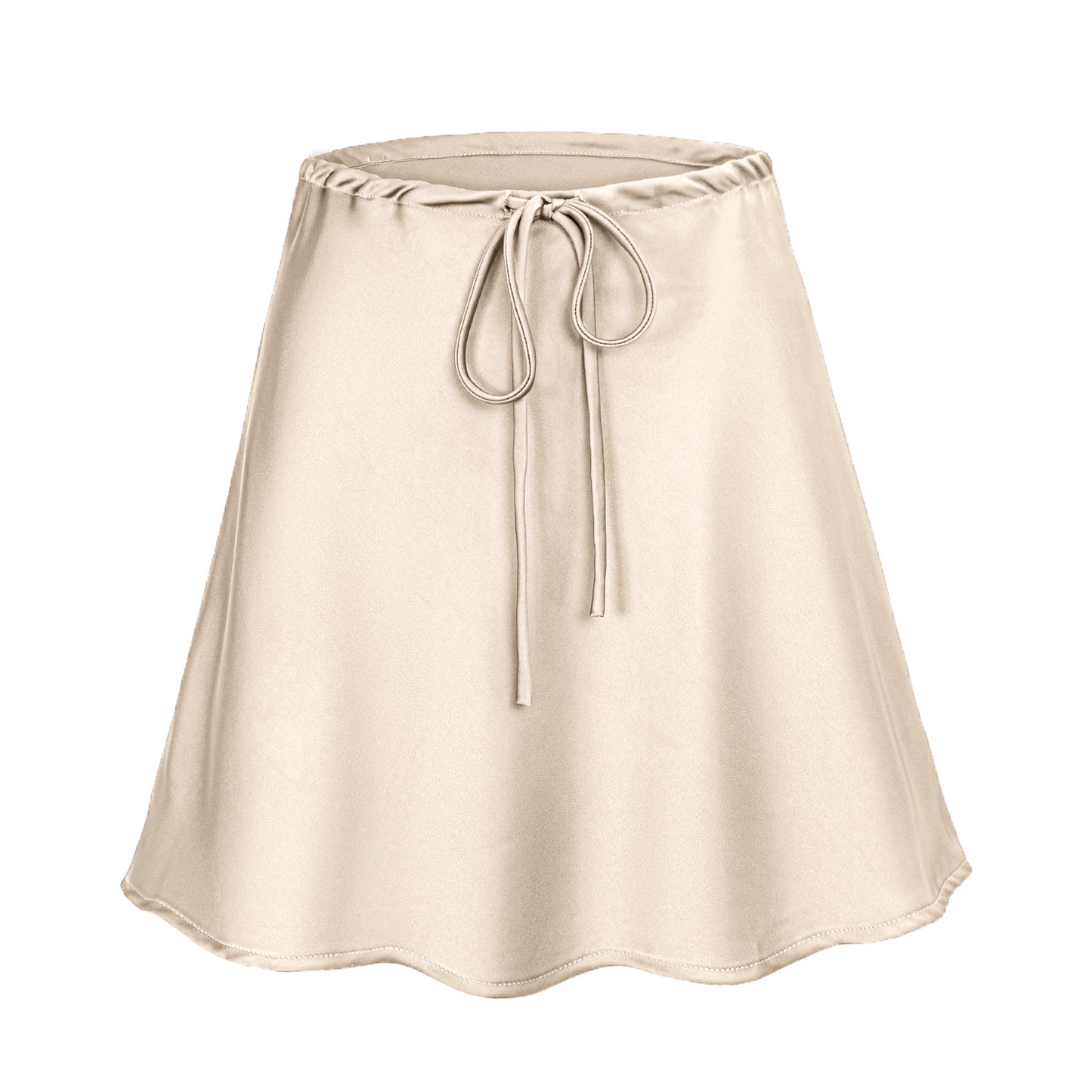 Women's Satin Drawstring Lace Casual Summer Solid Skirts