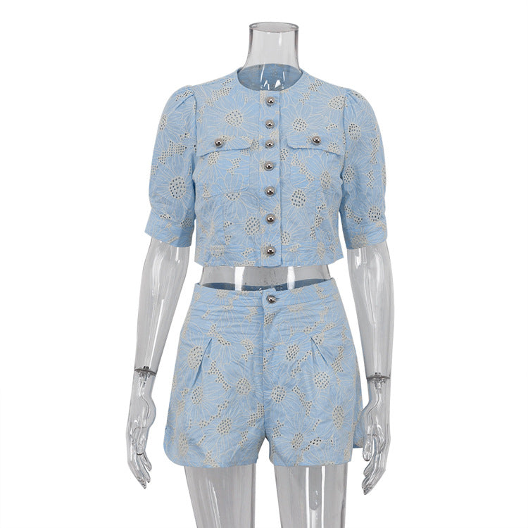 Style Design Minority Fashion Embroidery Sleeve Shirt Suits