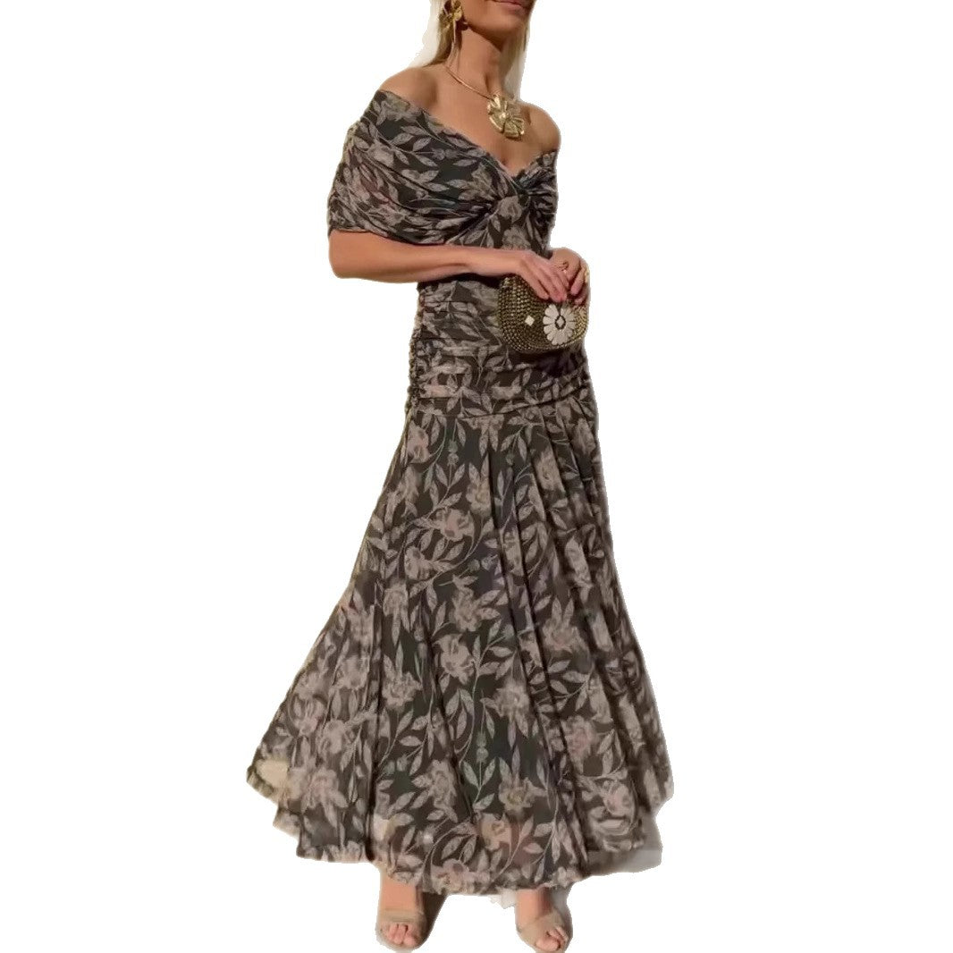 Women's Beautiful Summer Collar Printed Dress Dresses