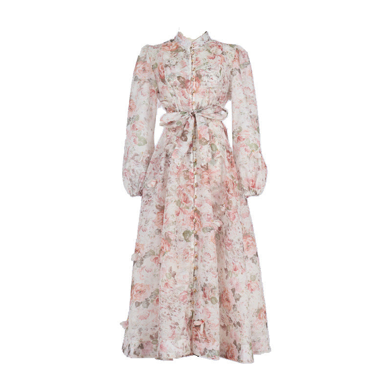 Catwalk Design Sense Hanging Flower Long Dresses