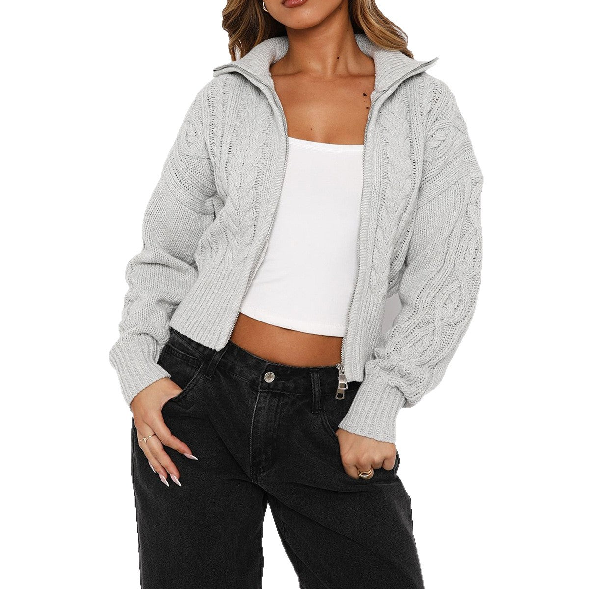 Women's Simple Fashion Long Sleeve Solid Color Women's Sweater