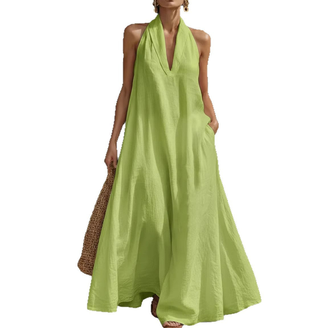 Attractive Women's Summer Casual Solid Color Dress