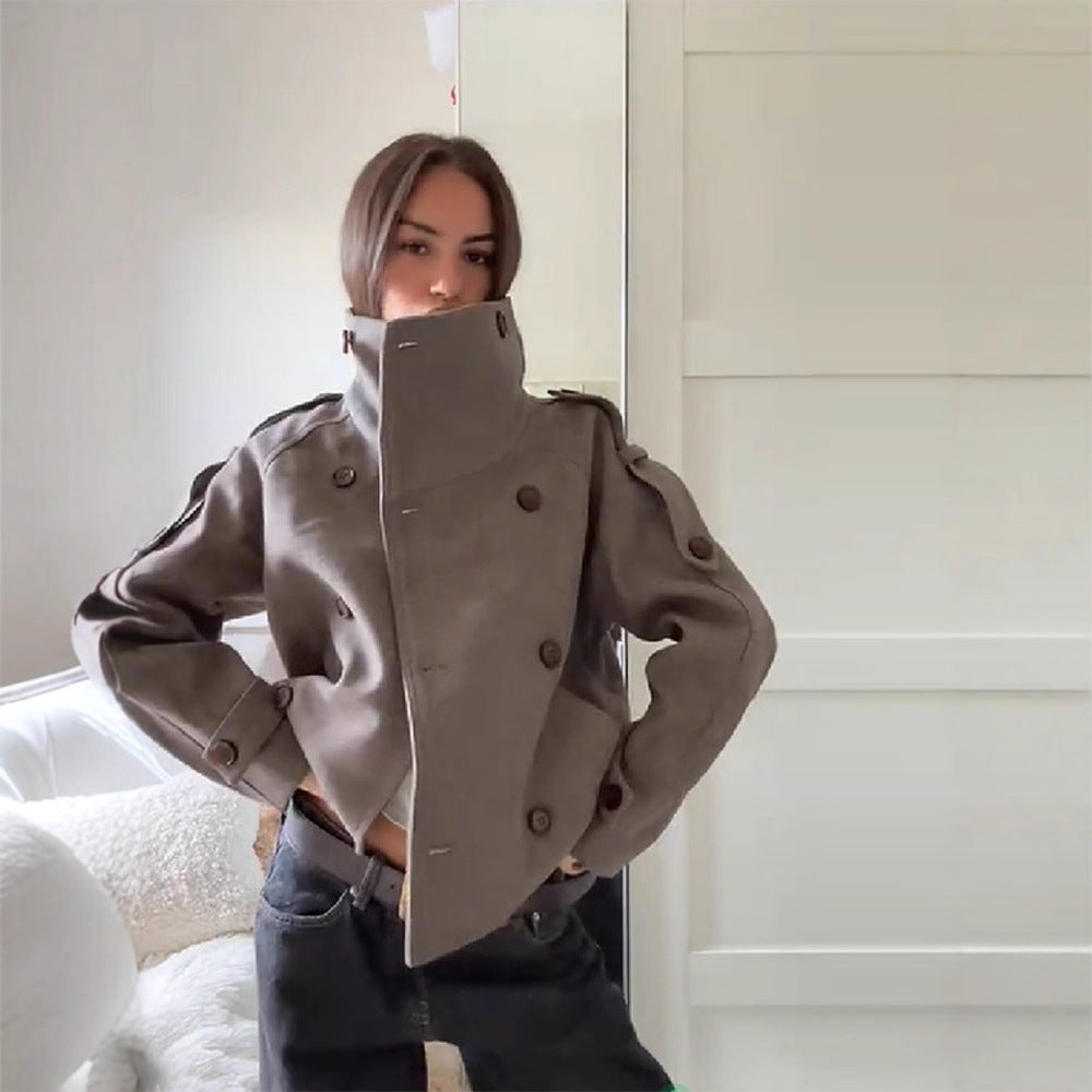 Comfort Casual Versatile Stand Collar Breasted Coats