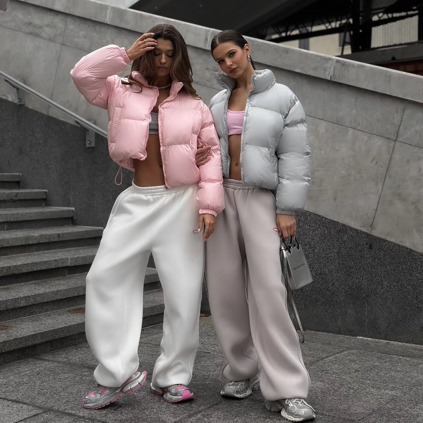 Women's Solid Color Basic For Thickened Warm Quilted Trendy Coats