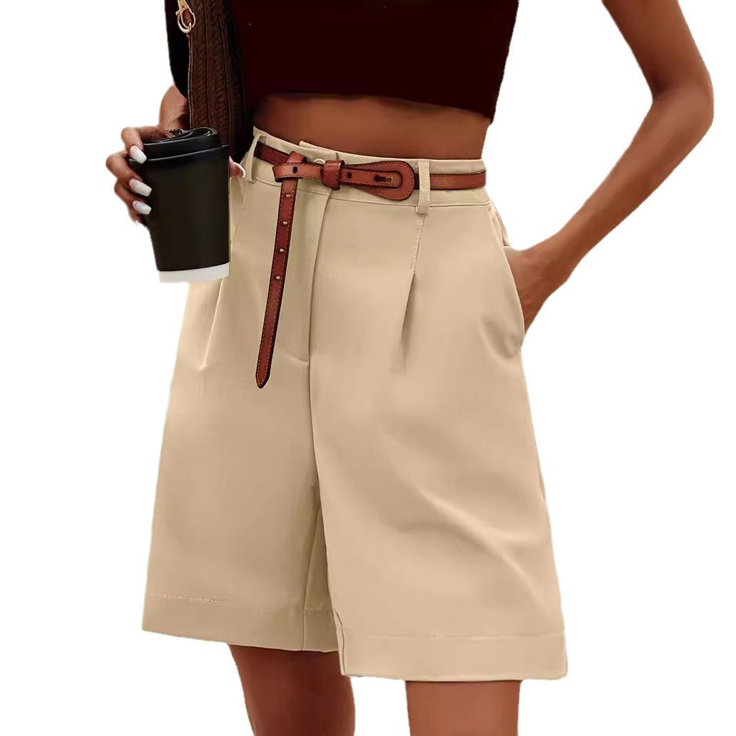 Women's Elastic Waist Wide Leg Knee-length Summer Shorts