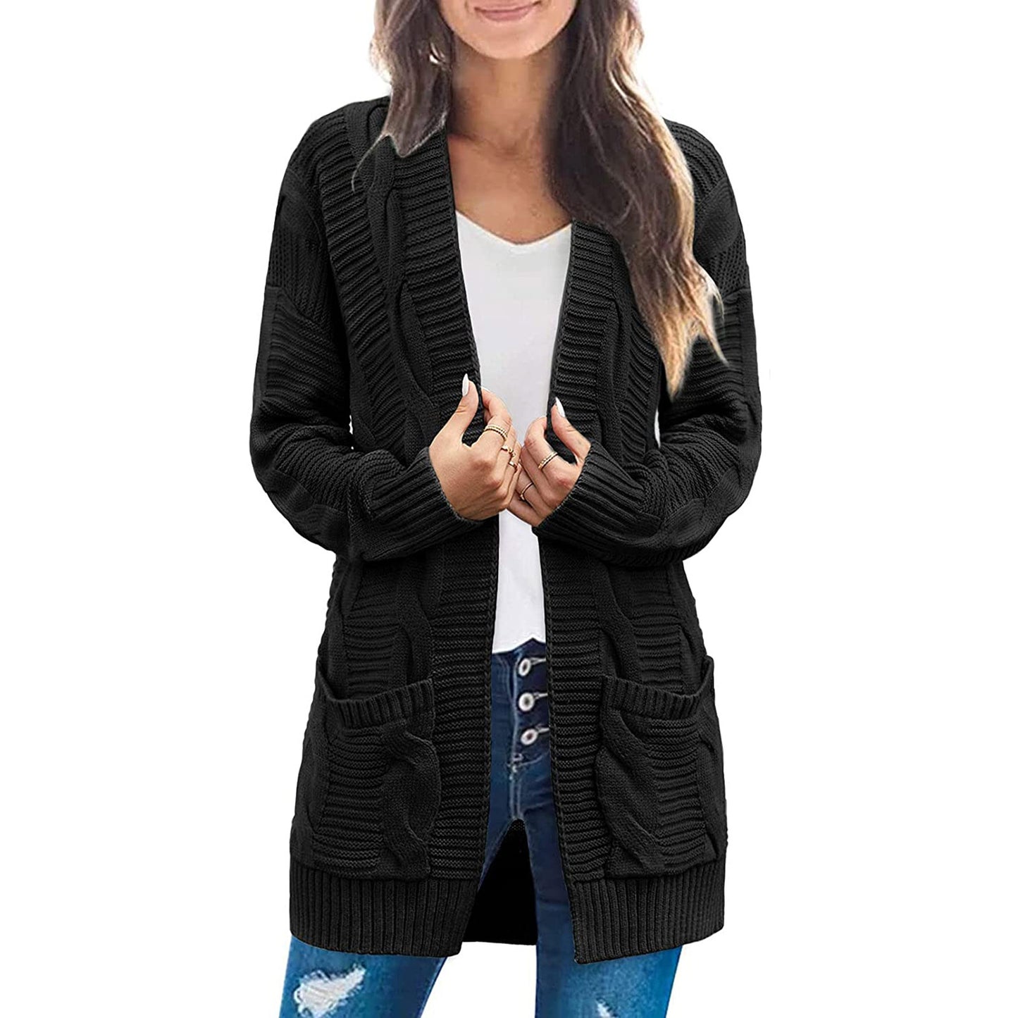 Cool Women's Twist Double Pocket Mid-length Coats