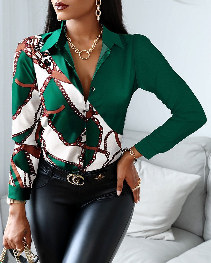 Elegant Long Sleeve Retro Style Shirt Blouses