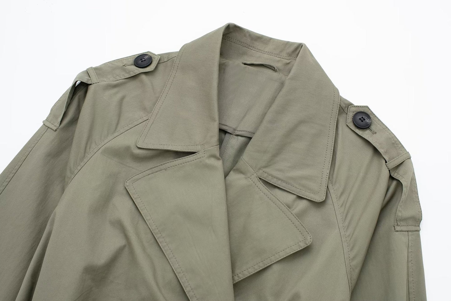 Women's Lapel Long Sleeve Double Breasted Belt Large Faux Coats