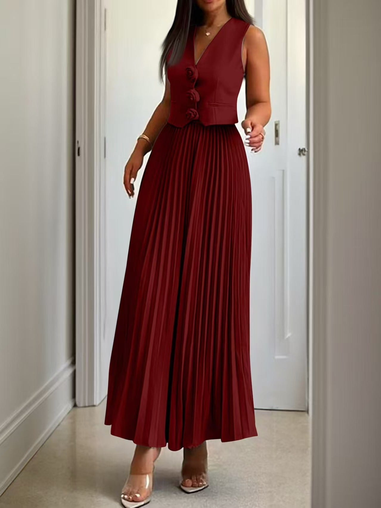 Women's Durable Fashion Three-dimensional Flower Long Suits