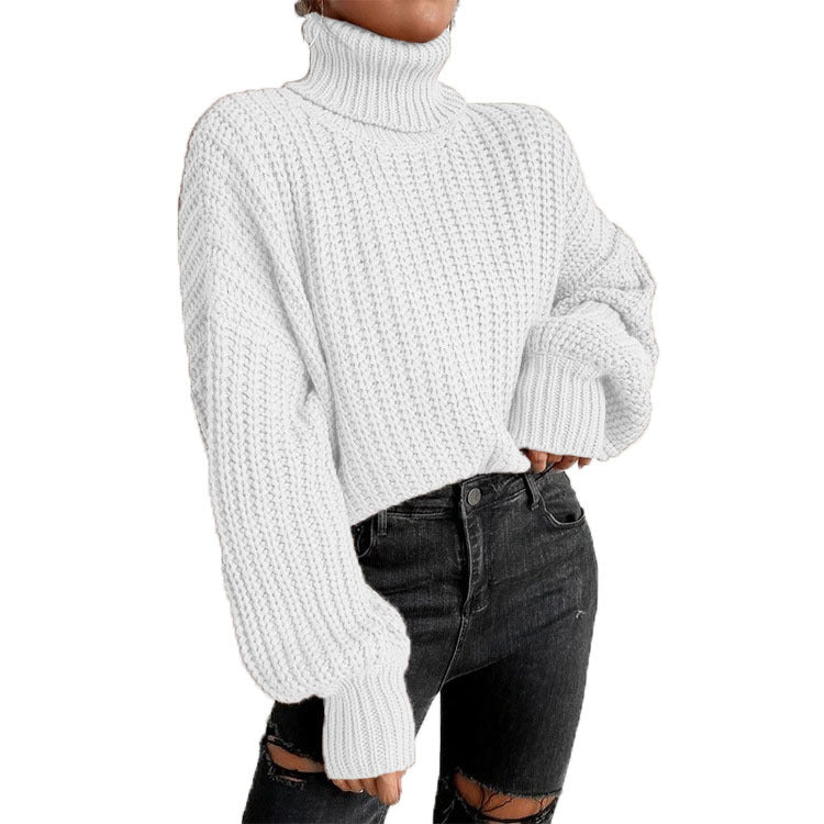 Women's Fashion Knitted Loose Pullover Turtleneck Sweaters