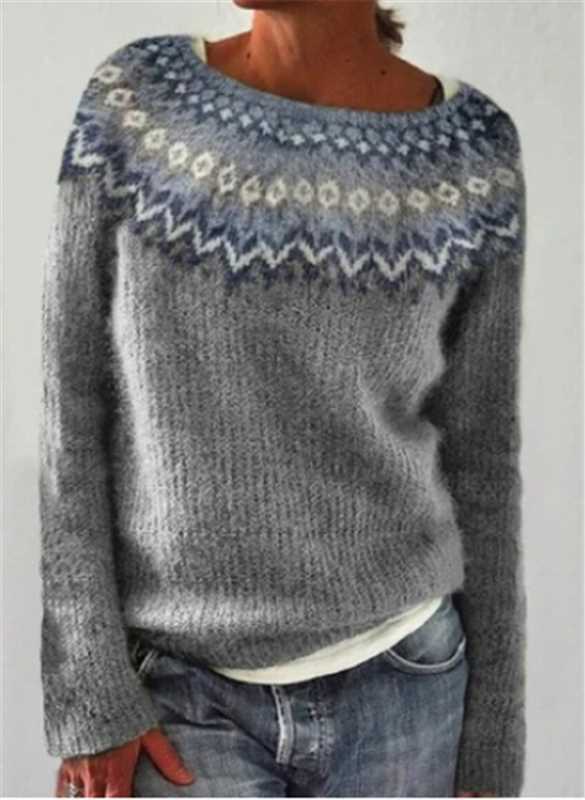 Women's Round Neck Multicolor Loose Fashion Pullover Sweaters