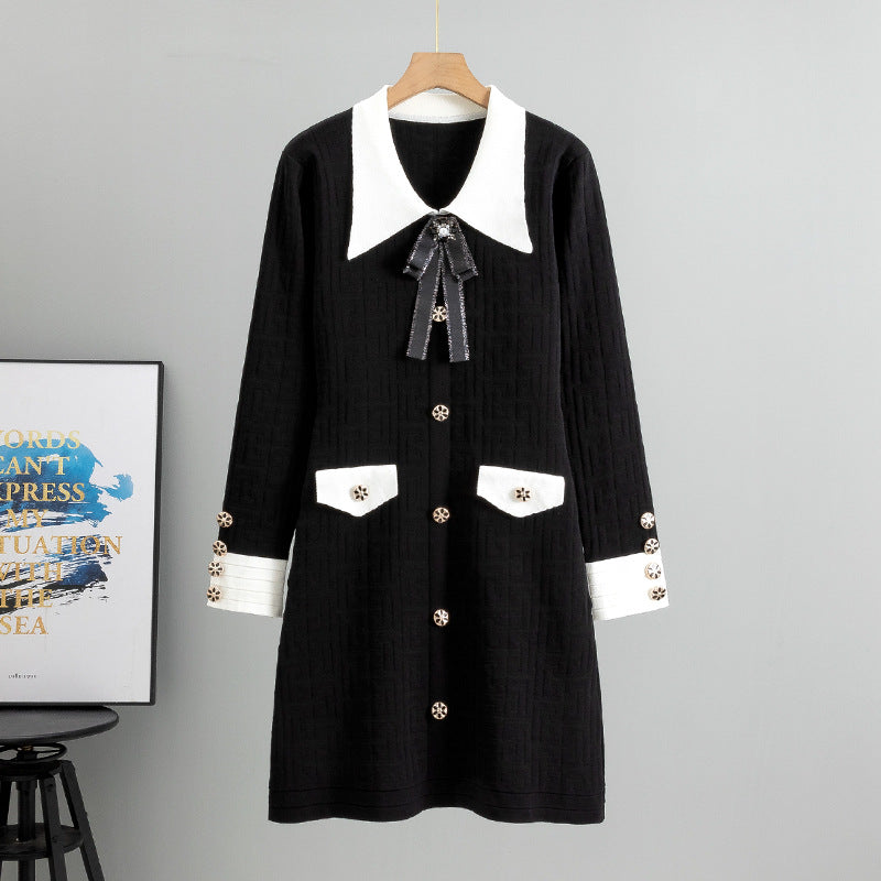 Lady Like Woman Style Long Sleeve Classic Dress