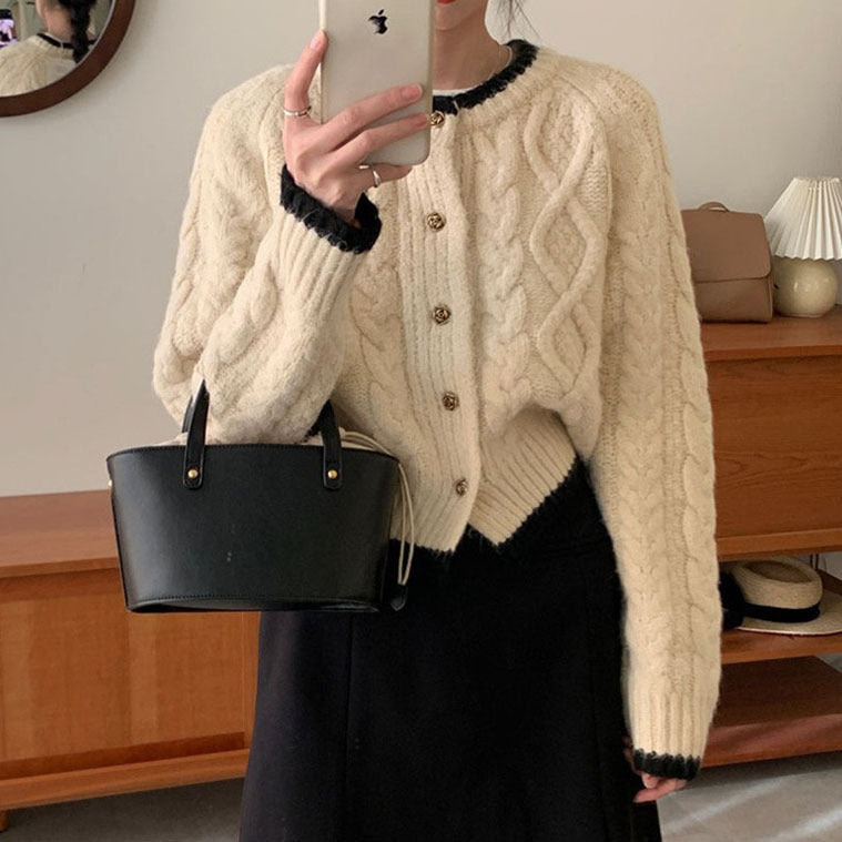 Women's Korean Style Round Neck Outer Wear High-grade Idle Women's Sweater