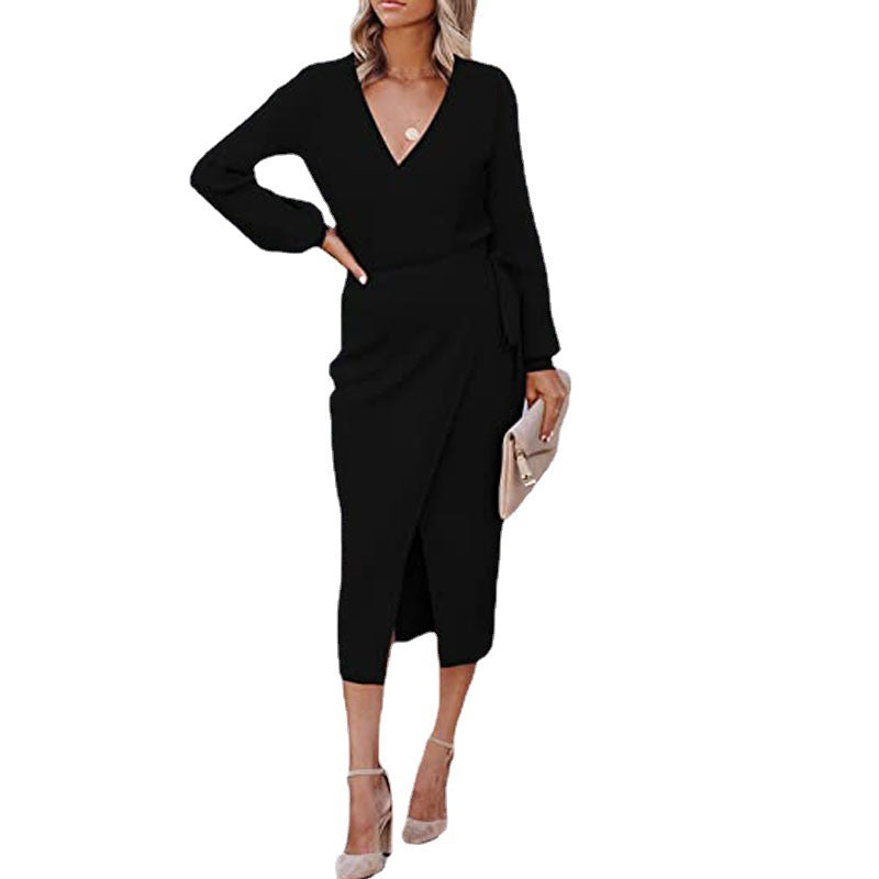 Versatile Women's Long Elegant Graceful Knitted Dress