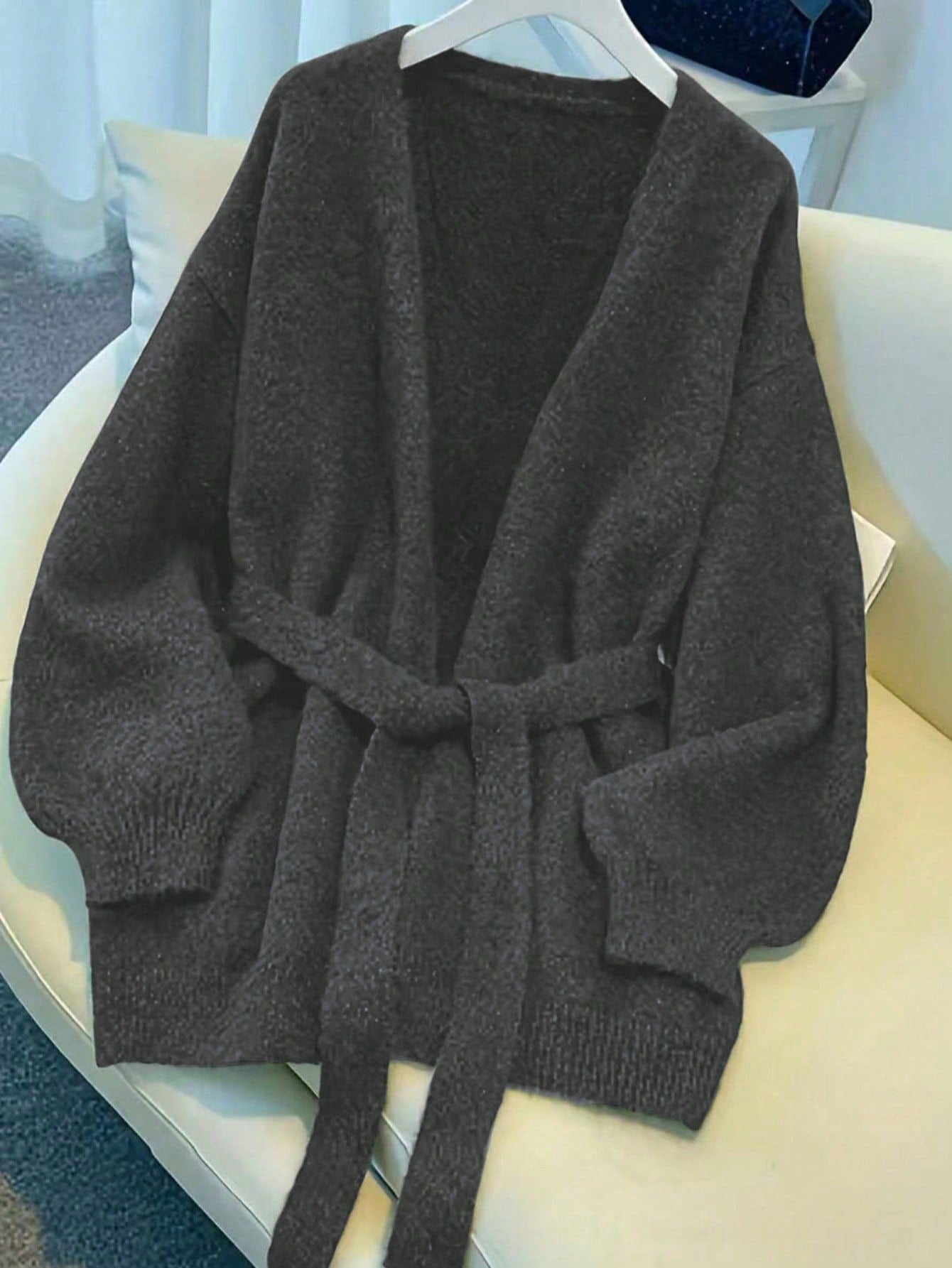Women's Casual Knitted Loose Lazy Style Waist Trimming Women's Sweater