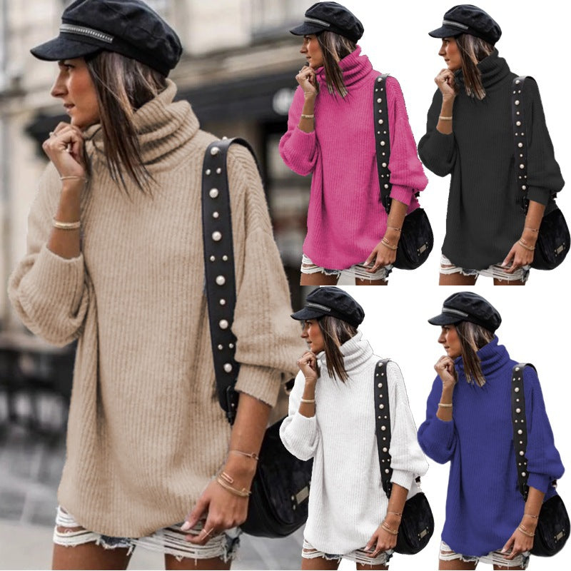 Women's Long Sleeve Solid Color Loose Knit Sweaters