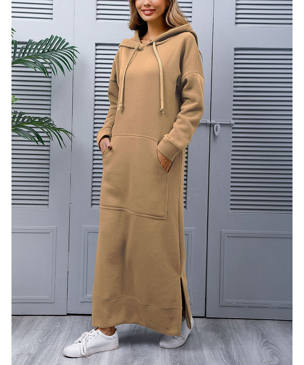 Loose Oversized Knit Hooded Brushed Hoody Casual Fashion Large Dress