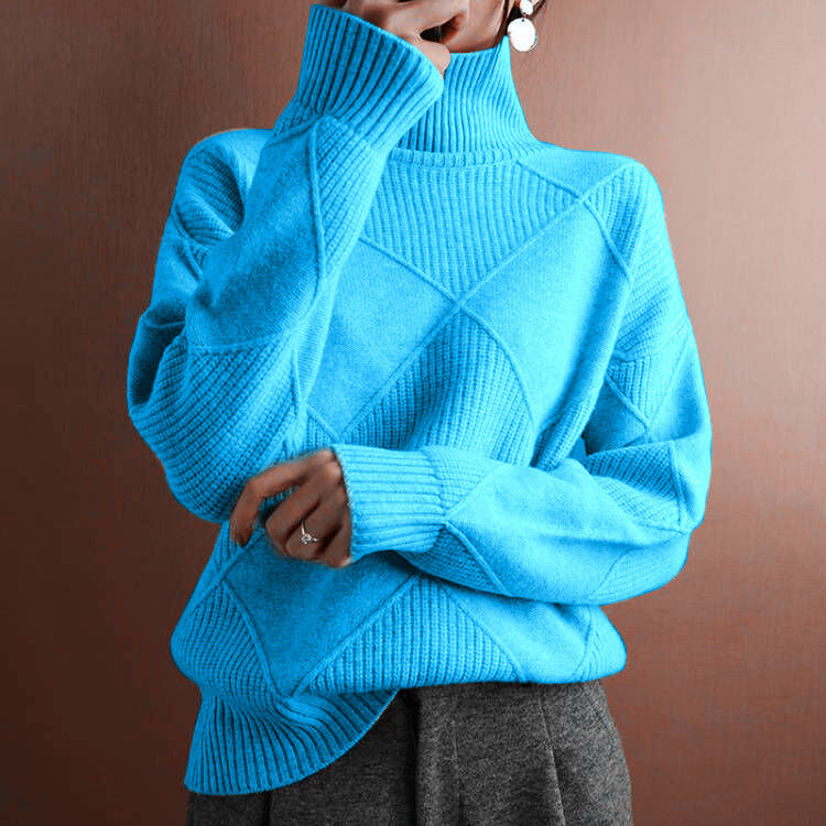Women's Loose Temperament Commuter Solid Color Turtleneck Sweater