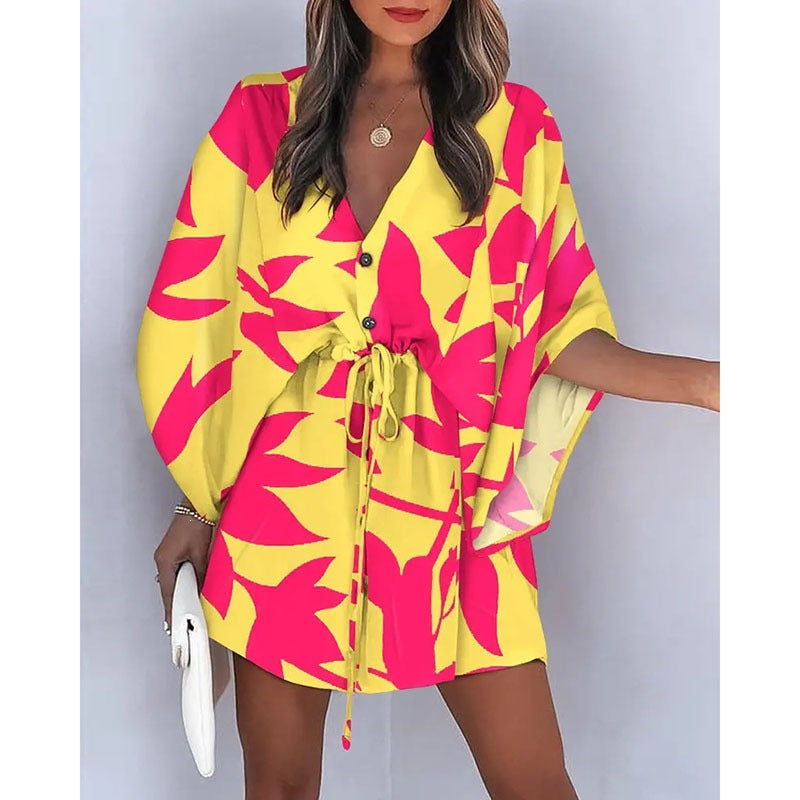 Trendy Women's Beach Summer Printed Patchwork Skirts