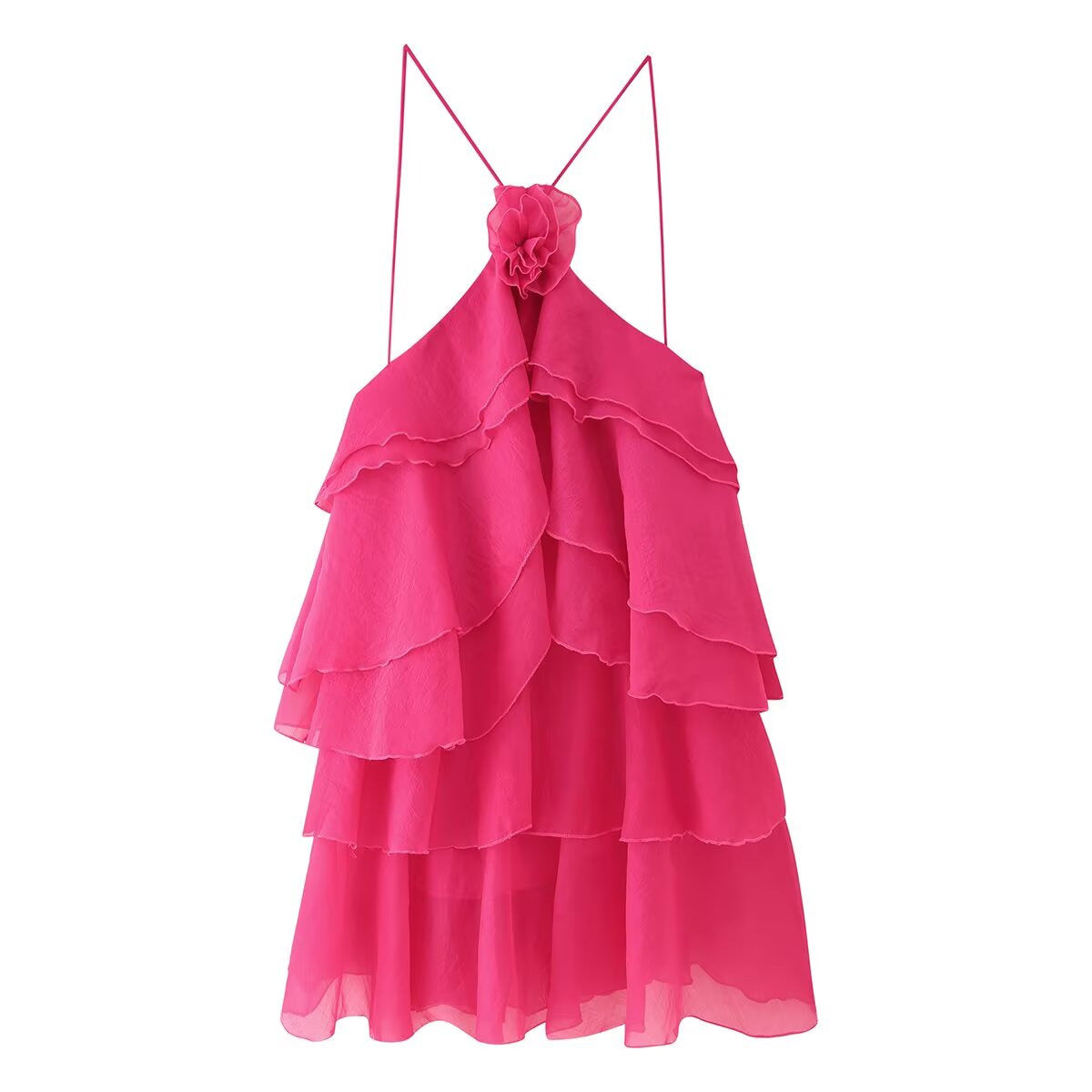 Women's Three-color Laminated Flower Decorative Dress Dresses