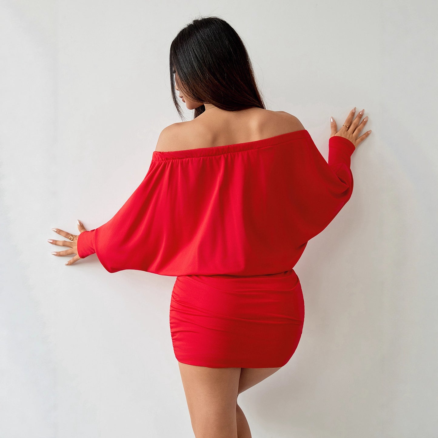 Women's Sexy Fashion Hip Solid Color Long Dress