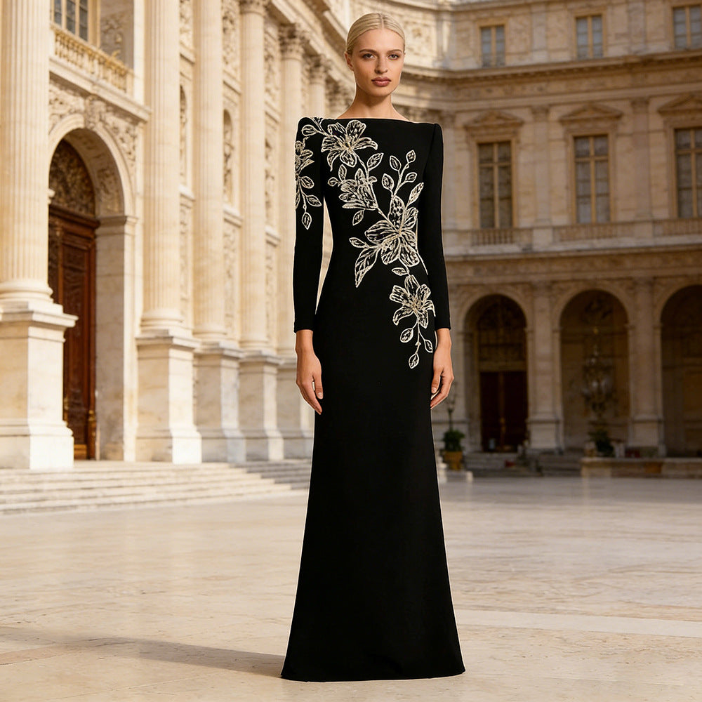 Fashion For Dinner Formal Embroidered Beads Diamond Dress