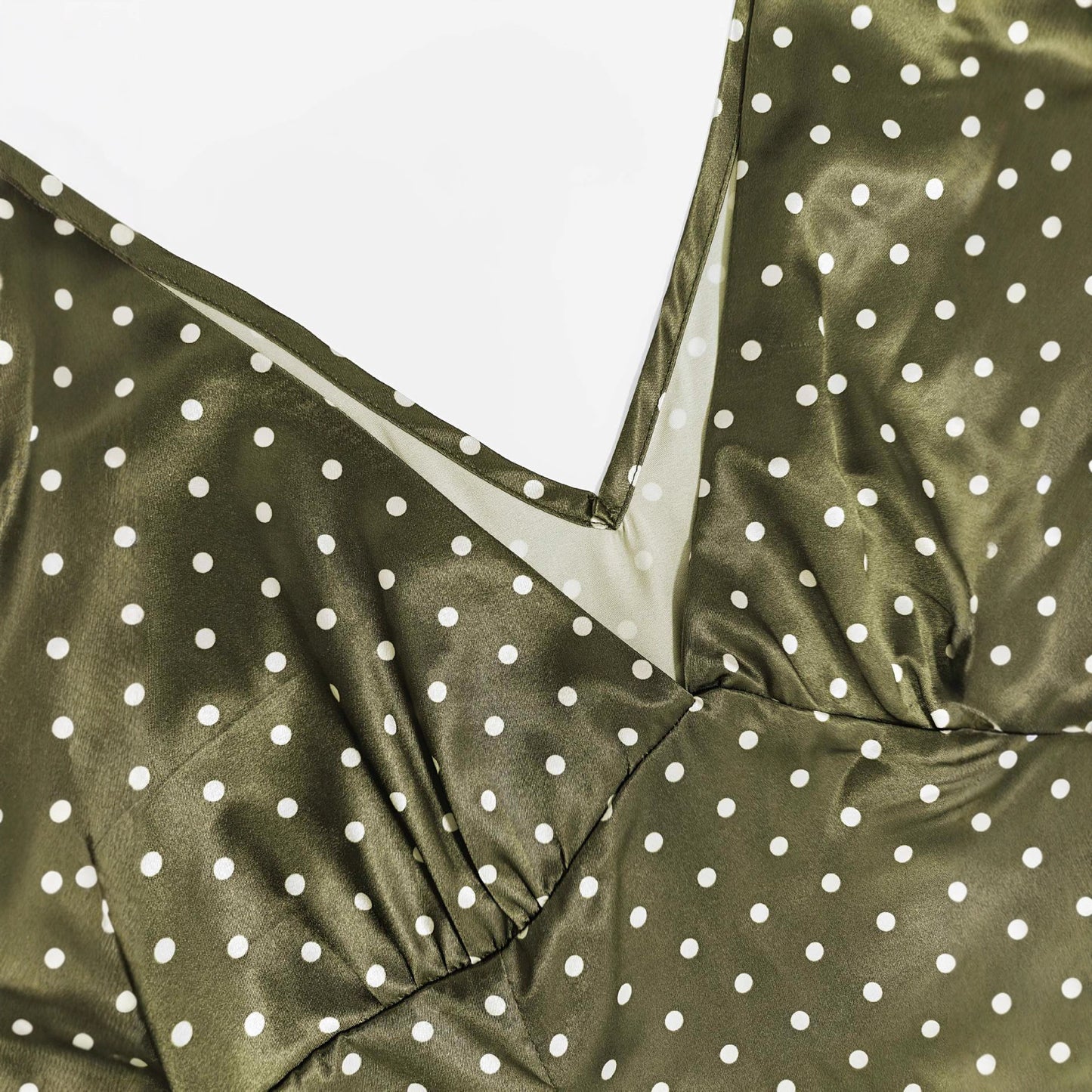 Women's Vintage Satin Polka Dot Dress Elegant Dresses