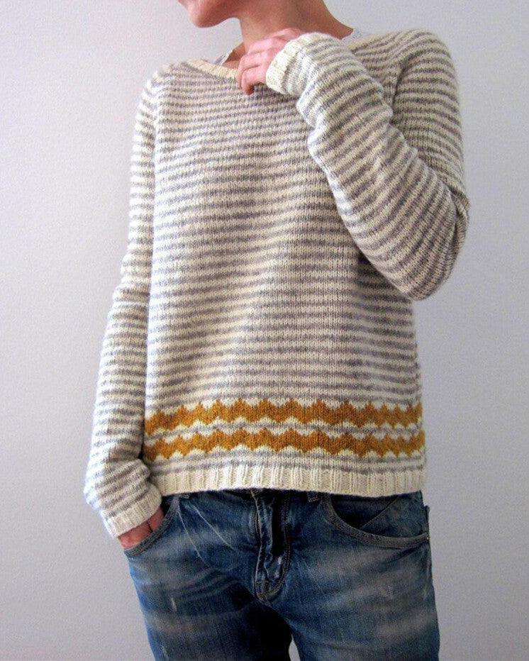 Women's Round Neck Multicolor Loose Fashion Pullover Sweater
