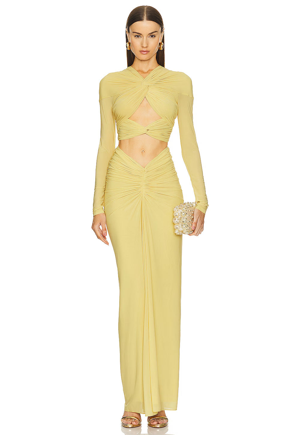 Women's Spring Elegant Sexy Long-sleeved Twisted Navel Suits