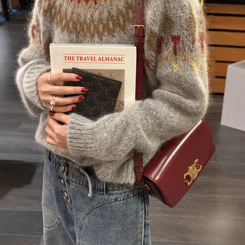 Women's Knitted Mohair Korean Christmas Atmosphere Loose Lazy Style Women's Sweater