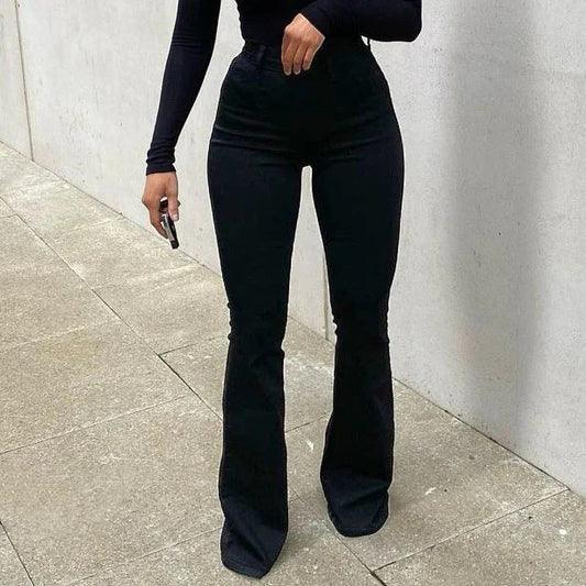 Women's Stretchy Burr High Waist Wash Jeans