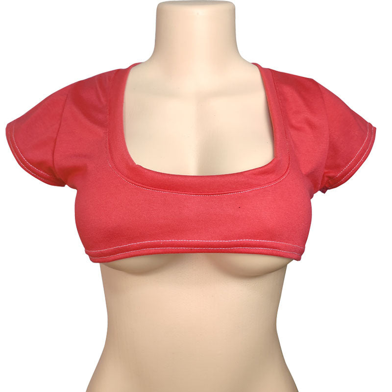 Women's Two-dimensional Pure Color Half Milk T-shirt Cute Blouses