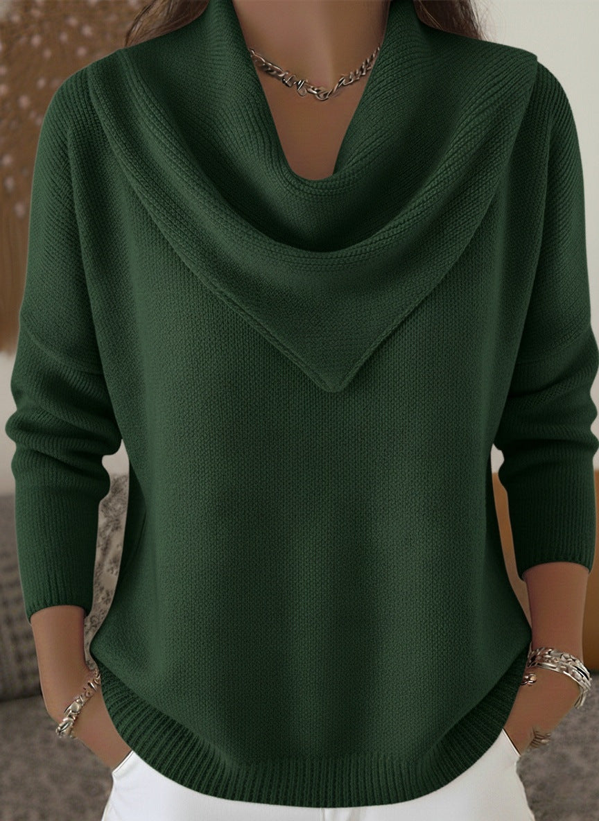Slouchy Versatile Women's Solid Color Long-sleeved Sweater