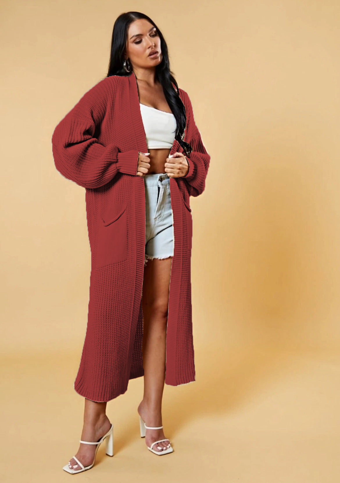 Elegant Popular New Long Pocket Loose Women's Sweater