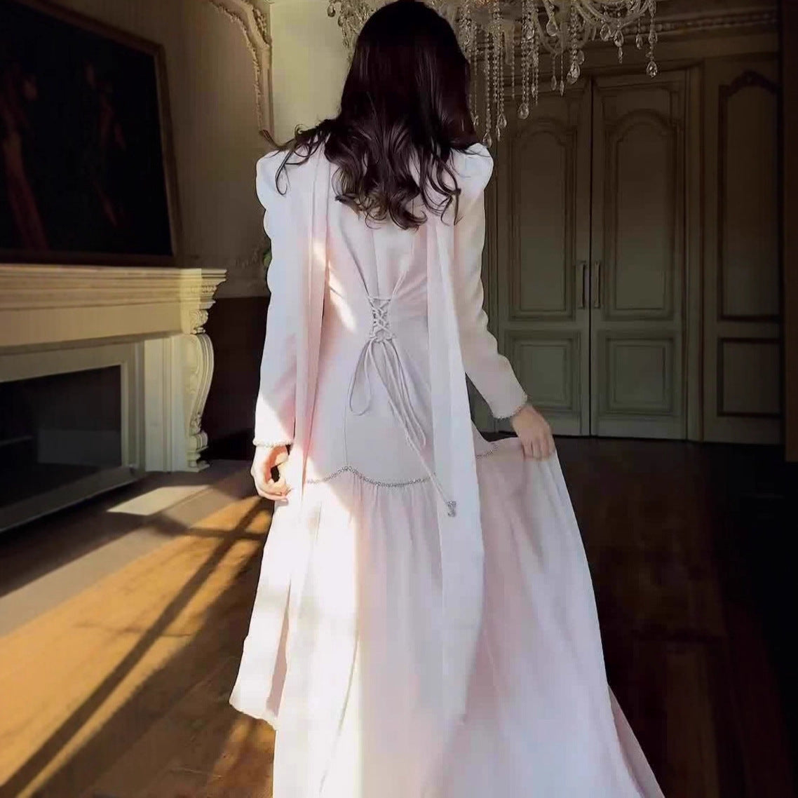 Spring Palace Style Elegant Retro Temperament Long Dresses