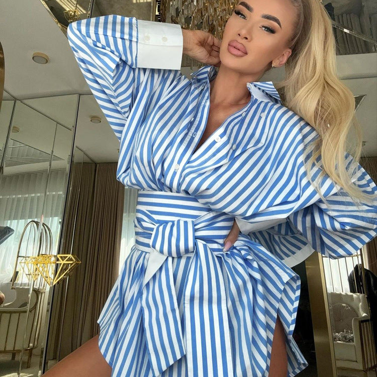 Women's Long-sleeved Dress Design Detachable Ruffled Lapel Dresses