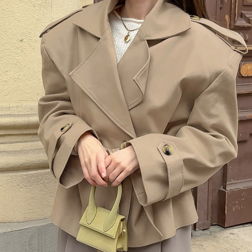 Women's Loose Long Sleeve Trench Design Sense Graceful Coats