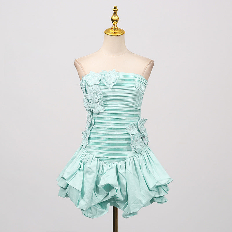 Left Floral Dress Female Summer Tube Dresses