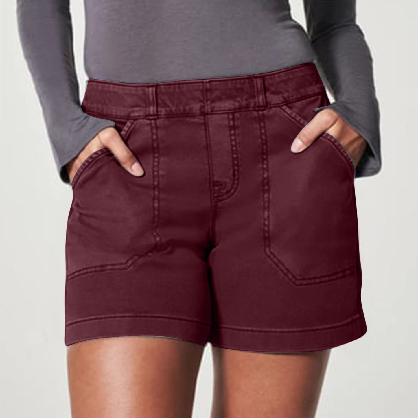 Fashion Simple Pocket Hip Lifting High Elastic Shorts