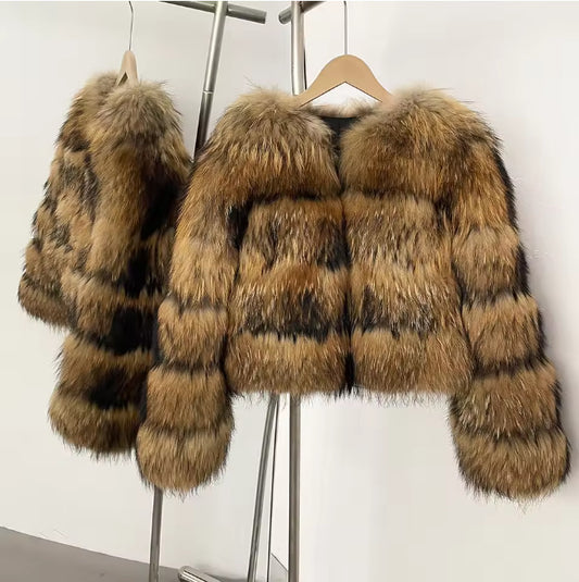 Women's Beautiful Winter Fur Imitation Stitching Coats