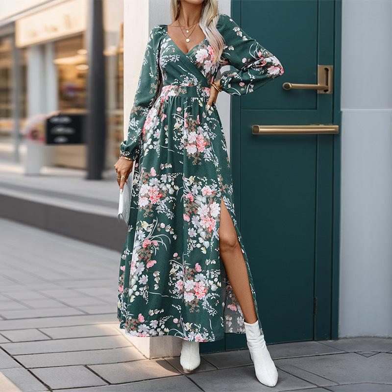 Women's Autumn Long Sleeve Printed Dress Clothing